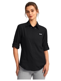 Viodia Womens Sun Protection Fishing Shirt with Zipper Pockets Lightweight SPF Long Sleeve Shirts for Hiking Safari