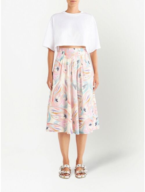 ETRO abstract print pleated skirt