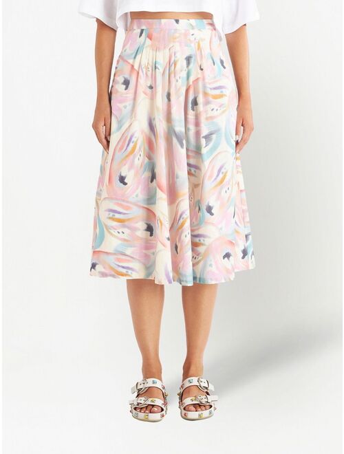 ETRO abstract print pleated skirt