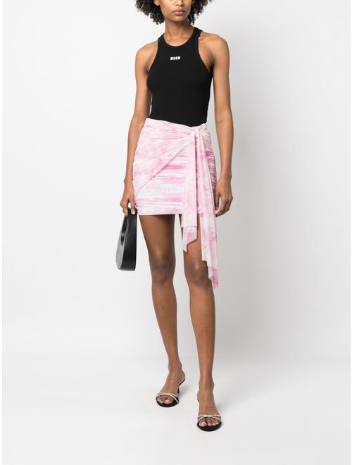 MSGM wrap-design short skirt