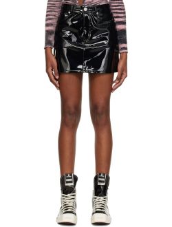 FRAME Black Glossy Miniskirt