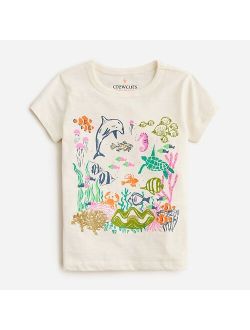 Girls' short-sleeve aquarium graphic T-shirt