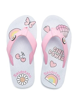 Saidoteto Boys Girls Flip Flops Child Summer Slip-on Thong Sandals Beach Pool Water Shoes(Little/Big Kid)