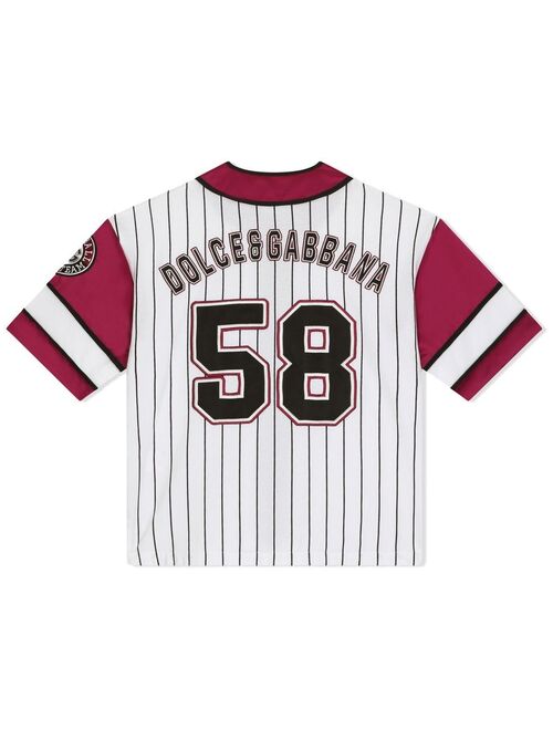 Dolce & Gabbana Kids striped baseball shirt