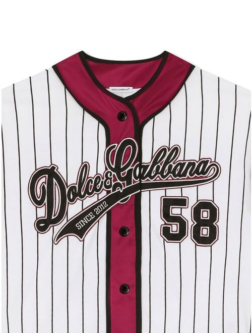 Dolce & Gabbana Kids striped baseball shirt
