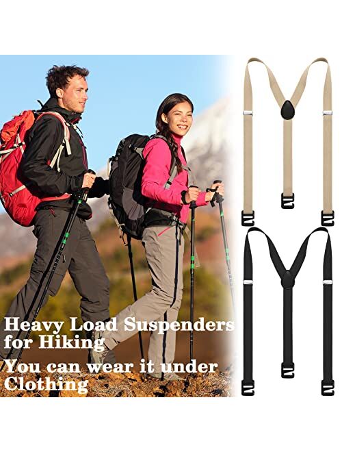 Janmercy 2 Pcs Hidden Suspenders for Men Hiking Suspenders Undergarment Suspenders for Untucked Men Winter Outdoor Hiking Ski Pant