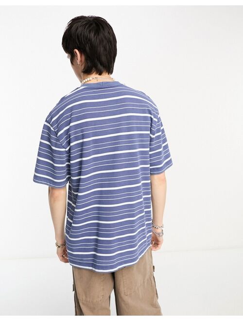 COLLUSION oversized pique t-shirt in blue stripe