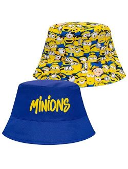Accessory Supply Minions Kids Sun Hat, Toddler Bucket Hat for Boys, Reversible Kids Sun Hat Boys Bucket Hat, Disney Despicable Me Hat Blue