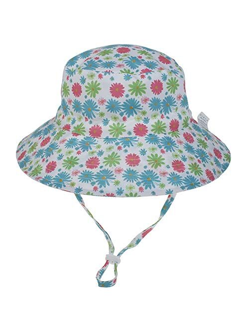 MaxNova Baby Sun Hat Toddler Summer UPF 50+ Baby Girl Bucket Hat Wide Brim Beach Hats for Baby Boys 0-7 Years 2pack