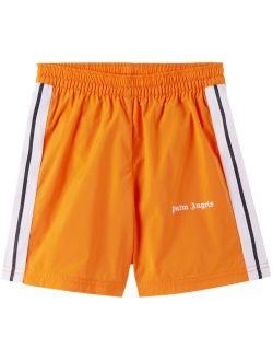 Kids Orange Striped Swim Shorts