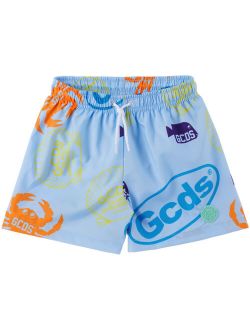 GCDS Kids Kids Blue Shell Swim Shorts