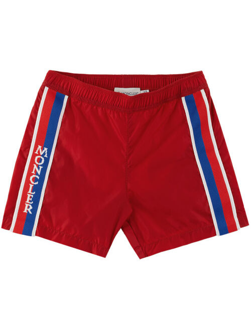 Moncler Enfant Kids Red Striped Swim Shorts
