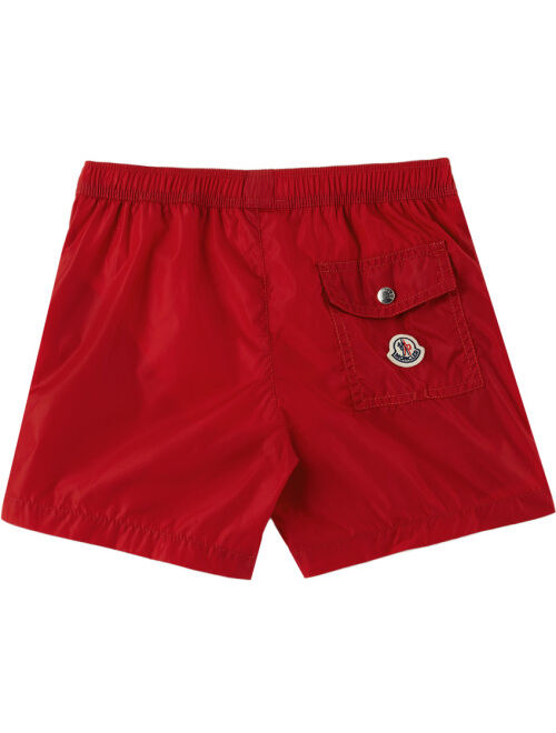 Moncler Enfant Kids Red Striped Swim Shorts
