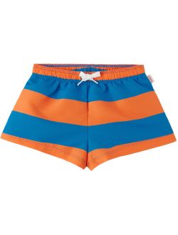 TINYCOTTONS Kids Orange & Blue Stripes Swim Shorts