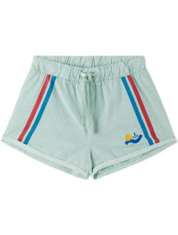 Bonmot Organic Kids Blue Side Stripes Swim Shorts