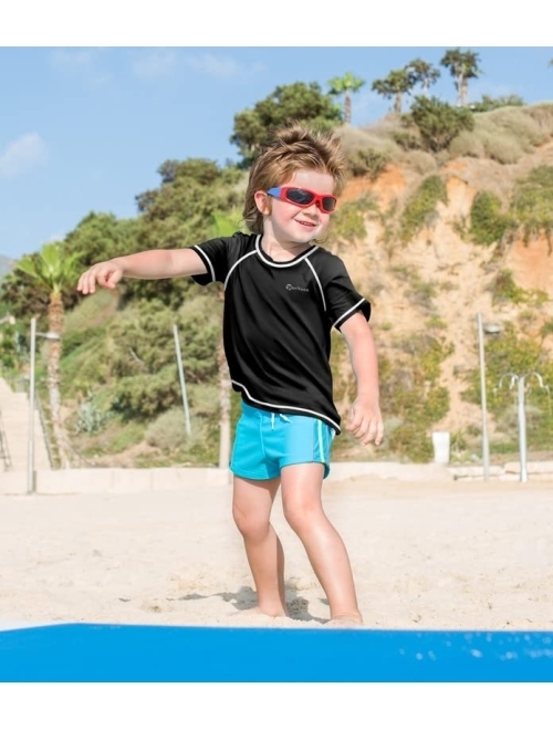 Dizoboee Boys Rash Guard Short Sleeve Swim Shirt UPF 50+ Sun Protection Toddler Kids Rashguard