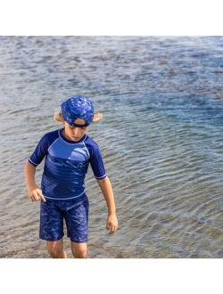 Boy Printed 3/4 Sleeve Rash guard Navy Blue Sharks - Child