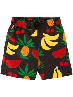 Kids Brown Fruits Swim Shorts