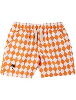 OAS Kids Orange & White Rusty Diamond Swim Shorts