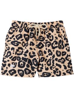 OAS Kids Beige Leopard Swim Shorts