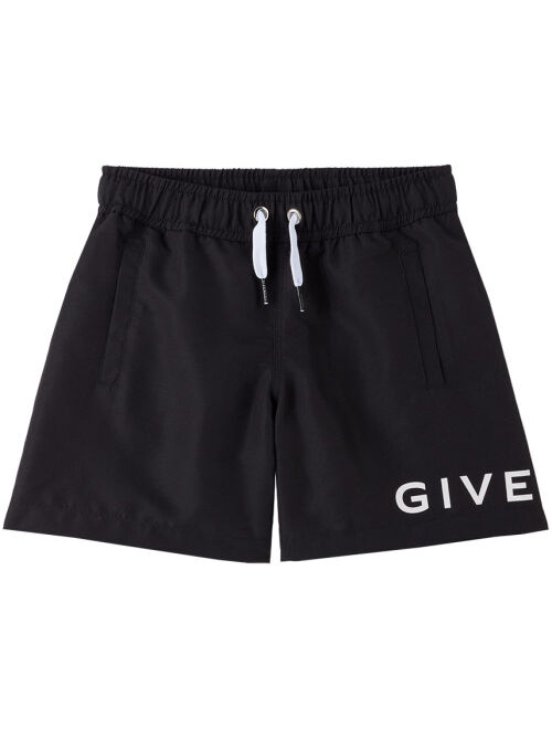 Givenchy Kids Black Drawstring Swim Shorts