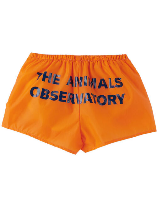 The Animals Observatory Kids Orange Logo Puppy Swim Shorts
