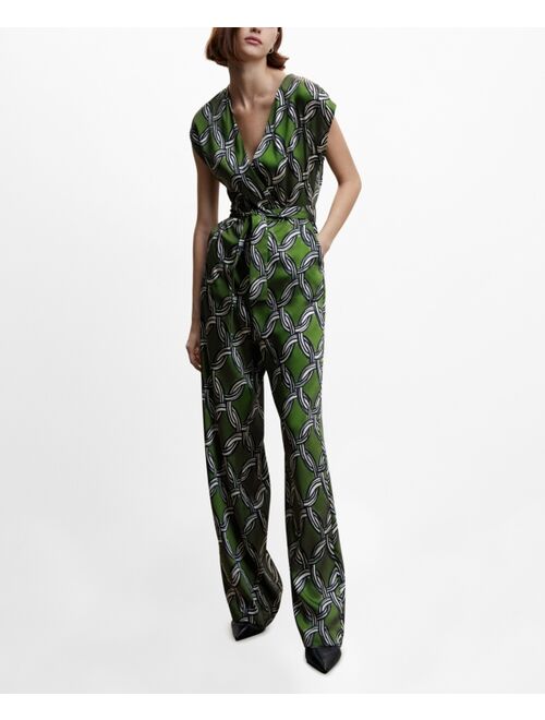 MANGO Women's Geometric Print Jumpsuit
