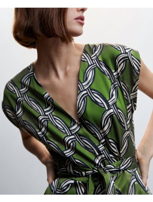 MANGO Women's Geometric Print Jumpsuit