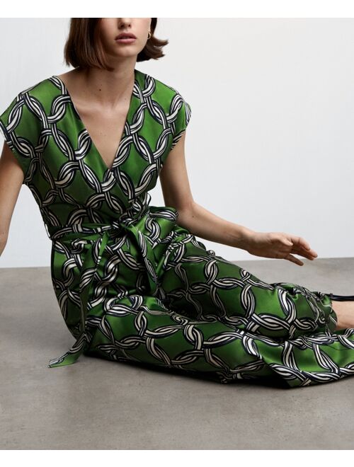 MANGO Women's Geometric Print Jumpsuit