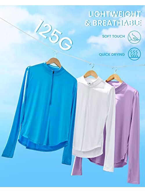 G4Free Womens UPF 50+ Sun Protection Hiking Shirts Quick Dry Long Sleeve Workout Golf Tops Lightweight Running Pullover