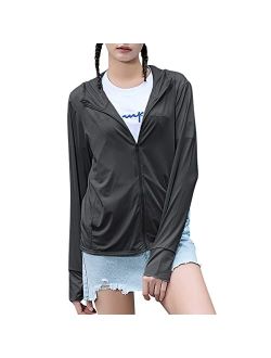 Zando UPF 50+ UV Protection Clothing Zip Up Sun Protection Hoodie Women Lightweight UV Jackets Sun Shirts for Hiking