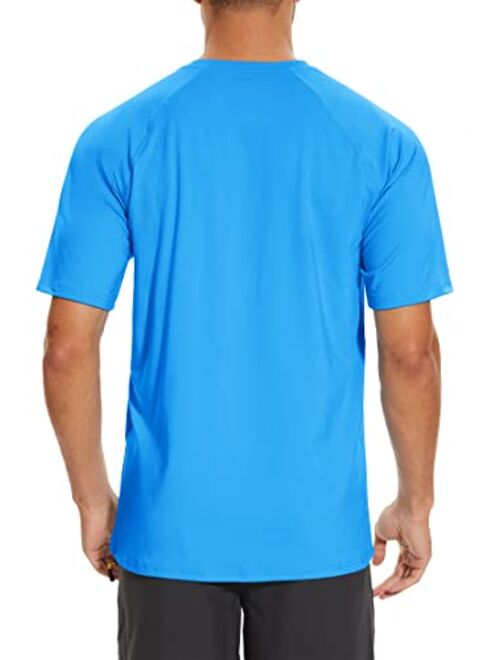 TACVASEN Men's T Shirts Short Sleeve UPF 50+ Rash Guard Sun Shirt UV Protection Breathable Quick-Dry Outdoor Swim T-Shirt