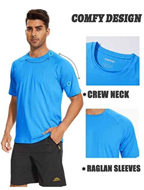 TACVASEN Men's T Shirts Short Sleeve UPF 50+ Rash Guard Sun Shirt UV Protection Breathable Quick-Dry Outdoor Swim T-Shirt