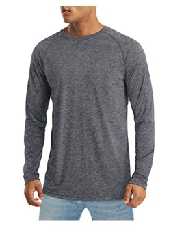 Men's Long Sleeve Shirt UPF 50  Sun Protection T-Shirt Lightweight Quick Dry Shirt for Hiking Fishing Athletic Tops