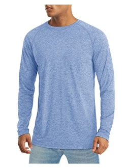 Men's Long Sleeve Shirt UPF 50  Sun Protection T-Shirt Lightweight Quick Dry Shirt for Hiking Fishing Athletic Tops