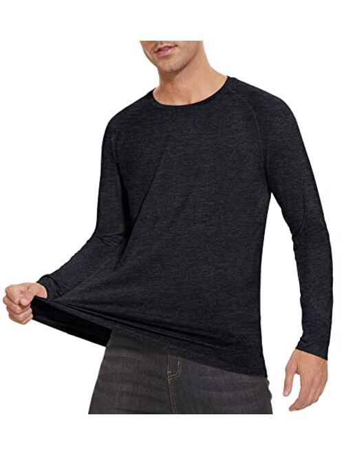 MAGCOMSEN Men's Long Sleeve Shirt UPF 50+ Sun Protection T-Shirt Lightweight Quick Dry Shirt for Hiking Fishing Athletic Tops