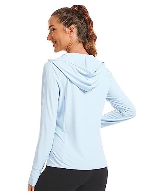 Stelle Women's UPF 50+ Sun Protection Hoodie Jacket Full Zip Long Sleeve with Pockets SPF Hiking Shirt Outdoor