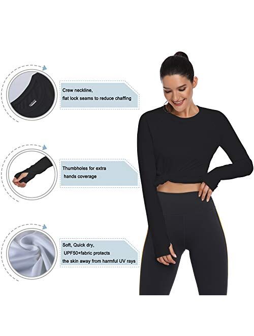 HISKYWIN Women's UPF 50+ Sun Protection Long Sleeve Shirts Outdoor Hiking Fishing Tops