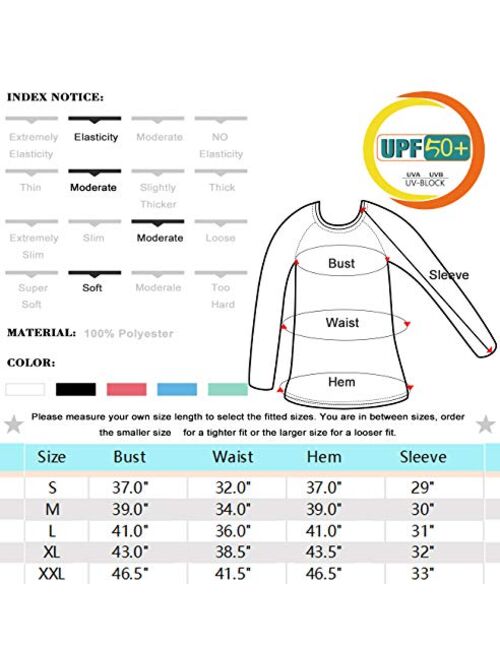 HISKYWIN Women's UPF 50+ Sun Protection Long Sleeve Shirts Outdoor Hiking Fishing Tops