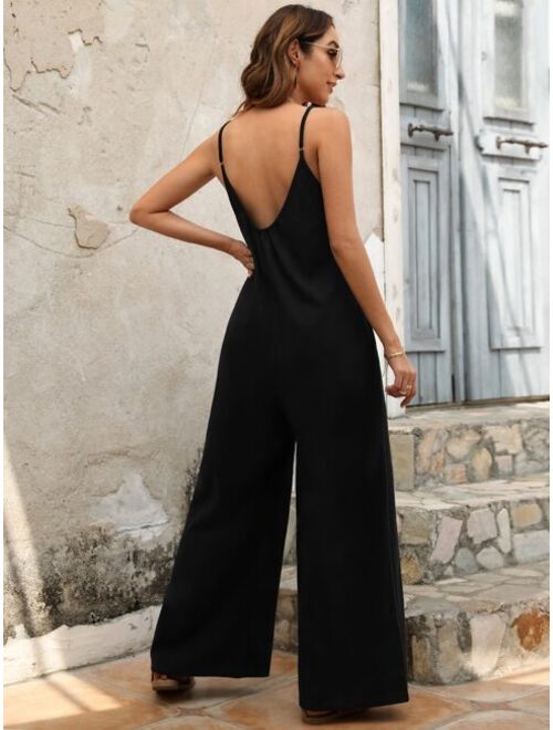 EMERY ROSE Solid Wide Leg Cami Jumpsuit