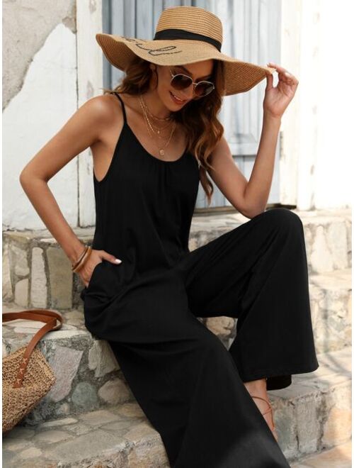 EMERY ROSE Solid Wide Leg Cami Jumpsuit