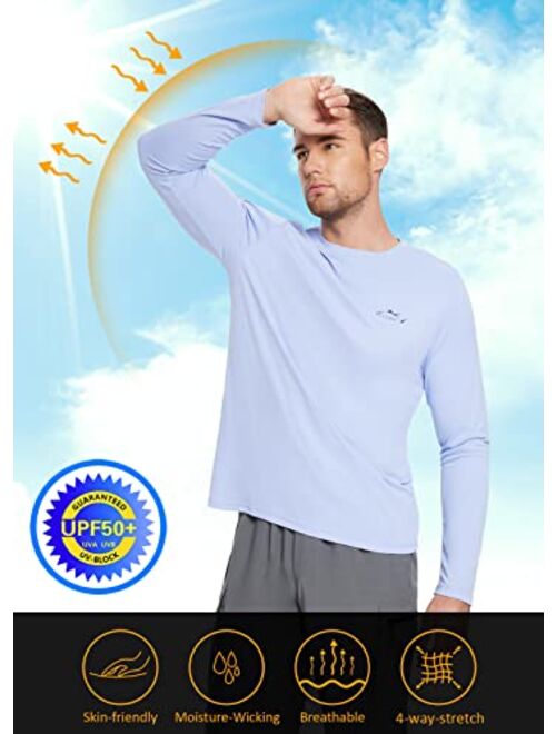 BALEAF Men's Sun Protection Shirts UV SPF Fishing Shirt UPF 50+ Long Sleeve Rash Guard Swimming Quick Dry