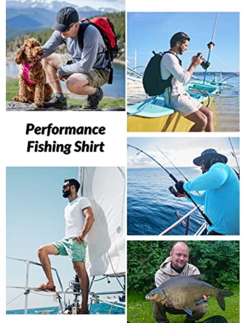 BALEAF Men's Sun Protection Shirts UV SPF Fishing Shirt UPF 50+ Long Sleeve Rash Guard Swimming Quick Dry