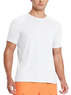 Men's UPF 50  Short Sleeve Shirts Lightweight Sun Protection SPF T-Shirts Fishing Hiking Running