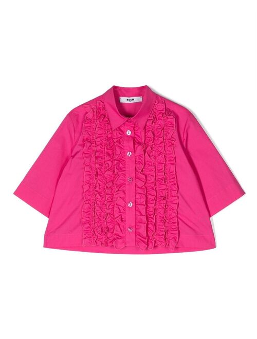 MSGM Kids ruffle-trim detail shirt