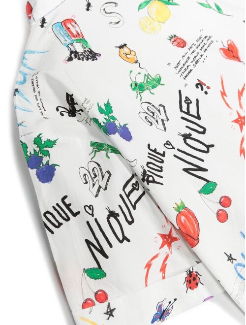 MSGM Kids graphic-print cropped blouse