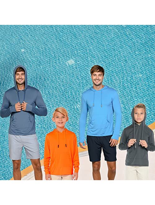 Ingear Men's Performance UPF 50+ UV/Sun Protection Hoodie T-Shirt Long Sleeve with Pockets SPF Shirt Running Hiking Shirt