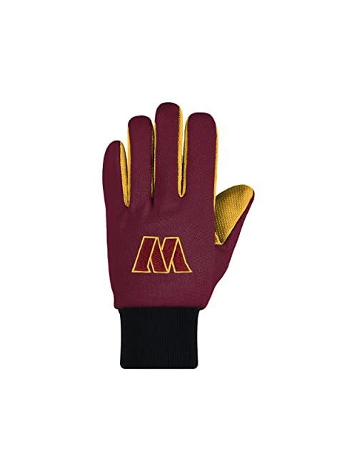 FOCO unisex adult NFL Team Logo Colored Palm Utility Work Gloves, Team Color, 9 1 US