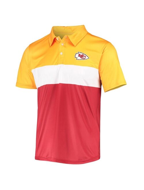 FOCO Men's Gold, Red Kansas City Chiefs Retro Colorblock Polo Shirt
