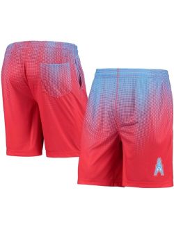 FOCO Men's Light Blue and Red Houston Oilers Gridiron Classic Pixel Gradient Training Shorts